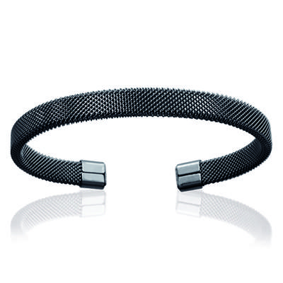 [J0103] - Ruthenium 'Choregraphy' Steel Bracelet - 7 Mm