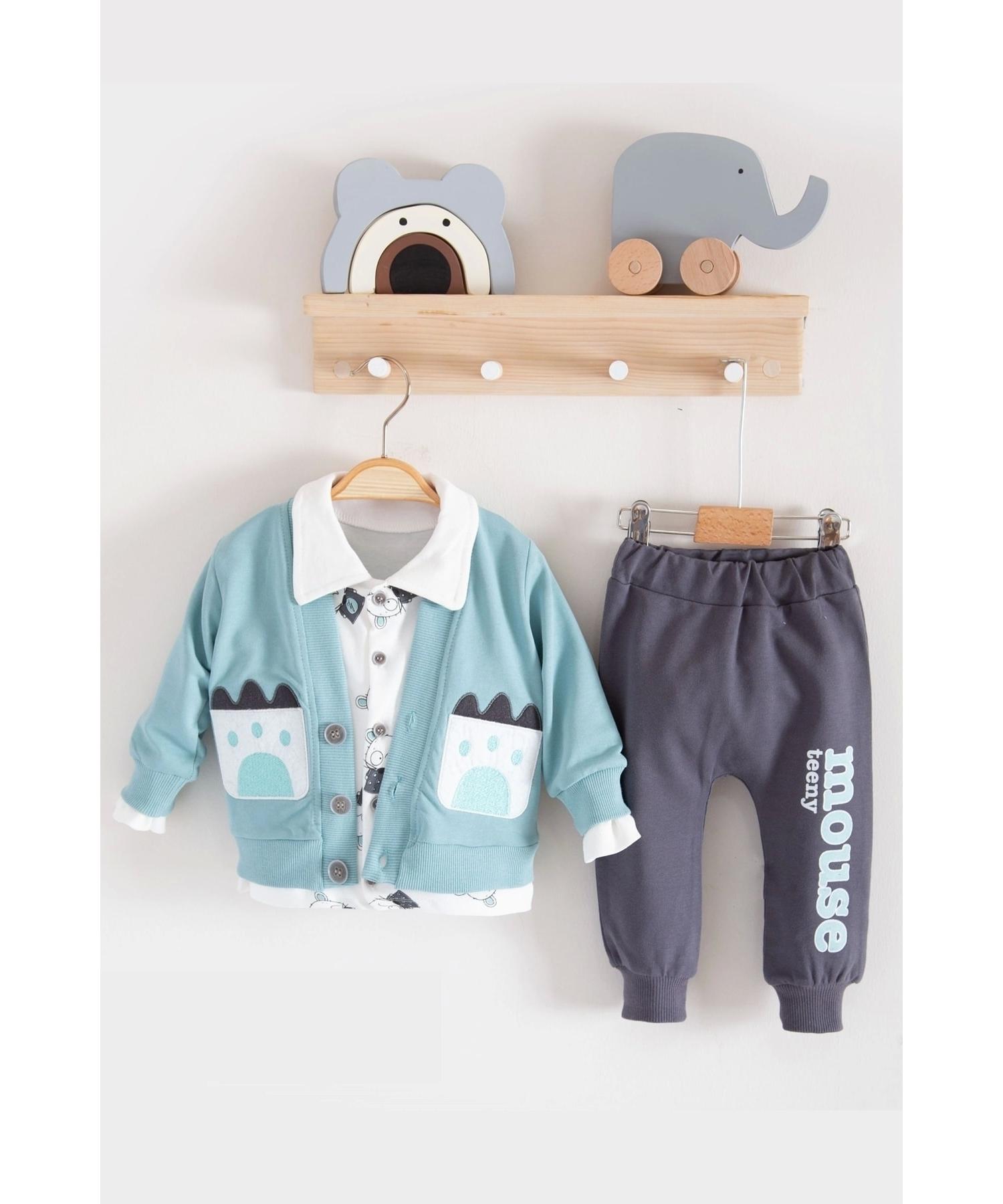 

Комплект из 3 предметов для мальчика Mause с воротником-рубашкой