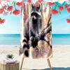 Curious Raccoon Amidst Foliage Print Beach Towel, Quick Drying, Suitable for Travel, Outdoor Sports, Jogging, the Beach and Swimming, Gift