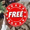 2D Flat, 1pc Round "FREE" Aluminum Hanging Sign, Red Vintage Star Border Design, Retro Metal Door Hanger, Perfect for Business Storefront, Shop