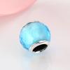 100% Authentic 925 Sterling Silver Six Color Sky Blue Pink Murano Glass Beads Fit Original European Charms Bracelet Jewelry