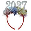 Bentiță Anul Nou 2027 Accesoriu de Păr Festiv pentru Petreceri de Crăciun cu Detaliu Cifra Strălucitoare și Ornamente cu Stele Mici