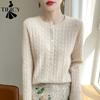 Women's Fashion Casual Fall Winter Solid Color Print Long Sleeve O-Neck Sweaters
