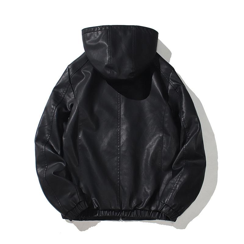 European and American large size autumn and winter new men's PU leather jacket racing locomotive suit slim men's jacket leather jacket