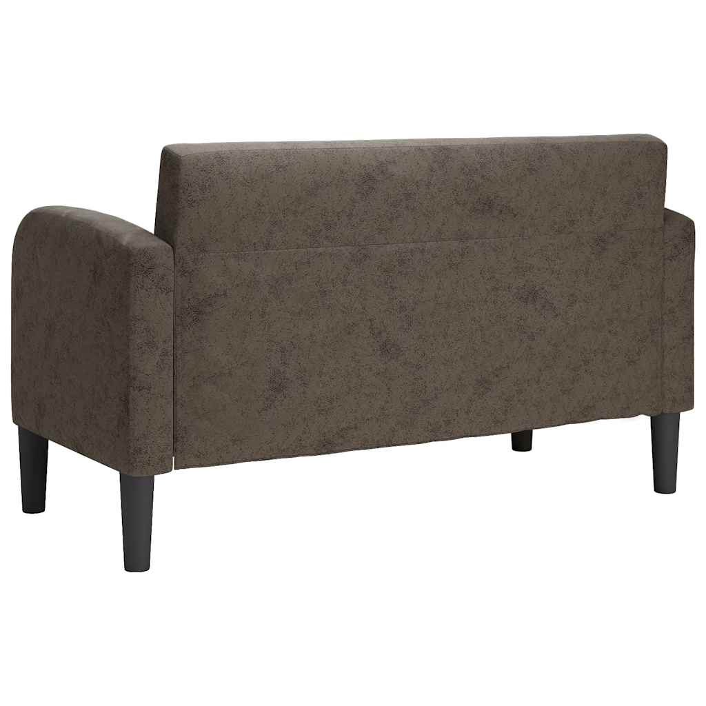 2 Seater Sofa Dark Grey 110 Cm Artificial Leather