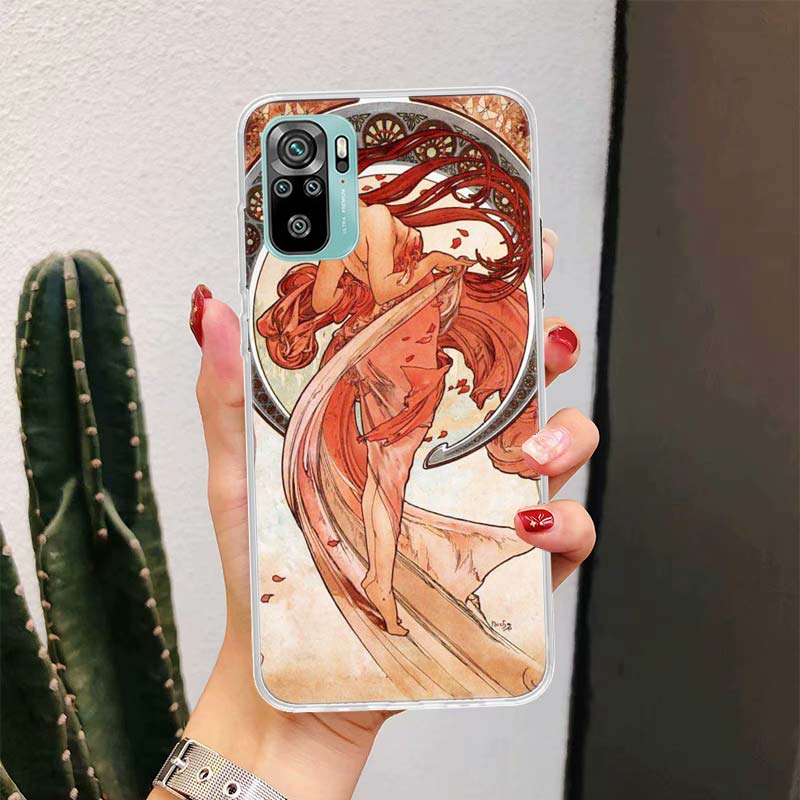 Alfons Mucha Primavera For Xiaomi Redmi Note 14 13 12 11 Pro Plus Phone Case 14S 12S 11S 11E 11T 10S 10 9S Fundas Cover Coque No