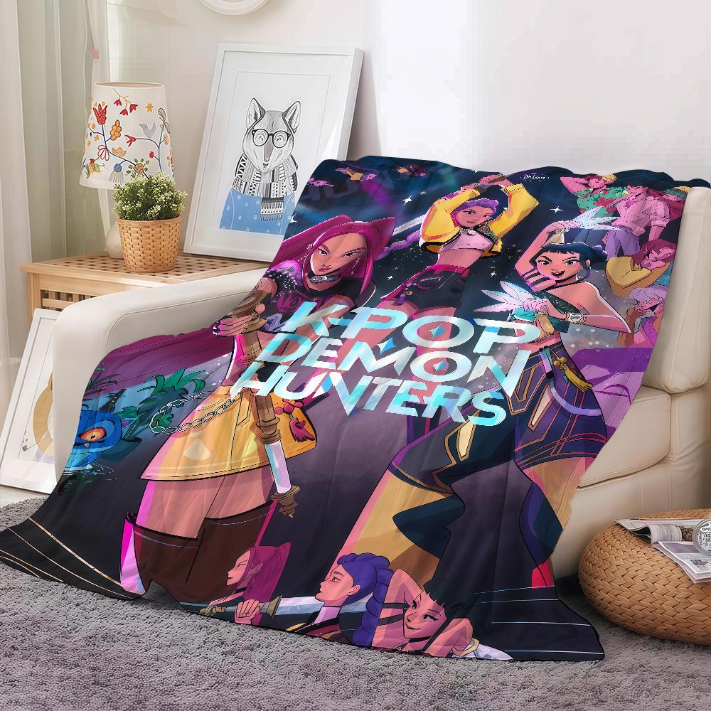 Singer K-Kpop D-Demon H-Hunters Blanket Warm And Soft Suitable For Bedroom Living Room Sofa Bed Office Travel Camping
