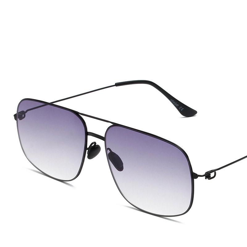 

Неполяризованные большие винтажные солнцезащитные очки для мужчин и женщин, модные очки с двойным мостиком для вождения, солнцезащитные очки серый