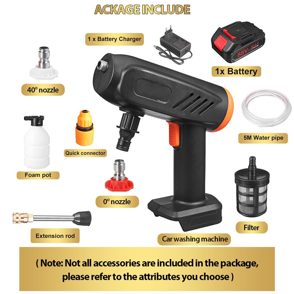350W Portable Cordless High Pressure Washer High Pressure Foam Generator Car Wash Water Gun Spray Gun
