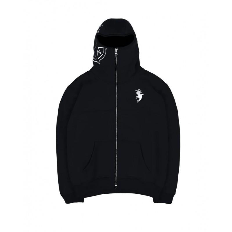 Unisex Übergroßer Kapuzen-Reißverschluss-Pullover Mit Cartoon-Print-Taschendetail Lässiges Streetwear-Oberteil