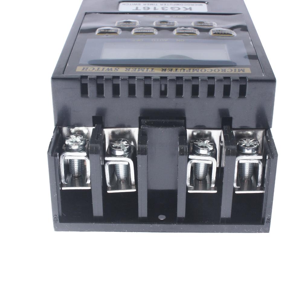 220V LCD Digital Weekly Programmable Control Power Timer Switch Time Relay KG316T Microcomputer Din rail black weekly 25A2