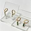 Stylish Rhinestone-Inlaid Stainless Steel Earrings with Electroplated Pendant