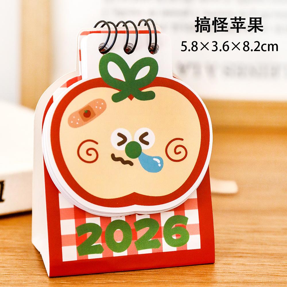 2026 Mini Apples Desktop Calendar Colorful Cute Plan Punch Calendar Gift Desk Calendar Office Desktop Ornaments