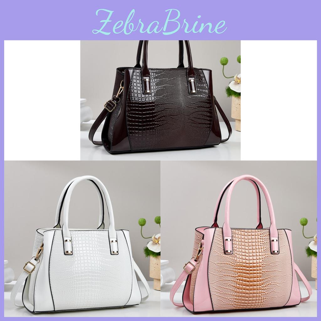 Crossborder Fashion Pu Handbag With Crocodile Pattern For Daily Use Womens Tote Bag