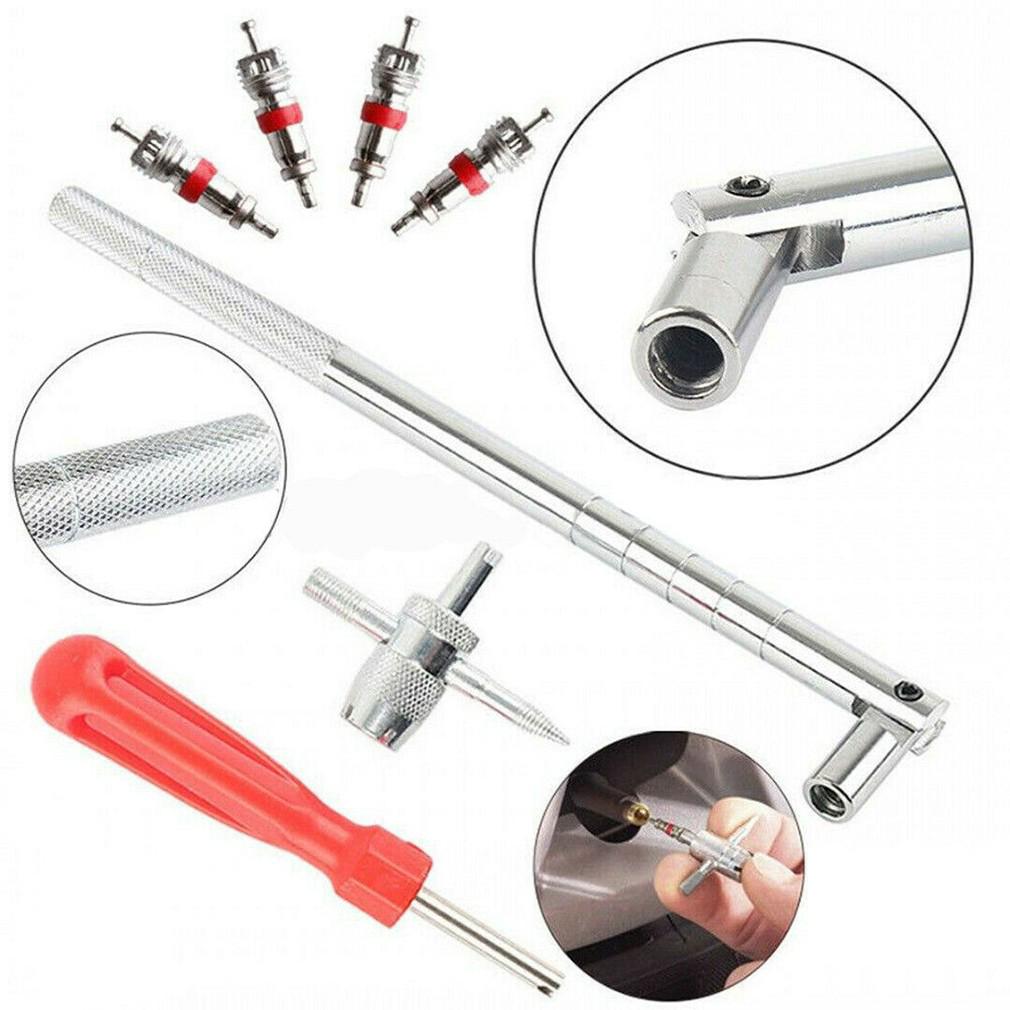 Valve Stem Remover Installation and Maintenance Chrome Tool Kit Pull Carriage Tire Core Valve Set