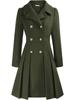 Pink Double Breasted Belted Trench Coat with Notch Lapel and Gold Buttons