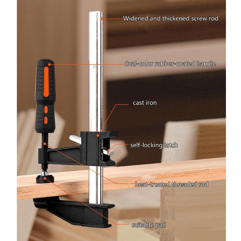 Morsetto a Rilascio Rapido per Legno Utensile Manuale per Falegnameria Morsetto Regolabile per Lavorazione del Legno Tipo F Clip di Fissaggio Facile da Installare