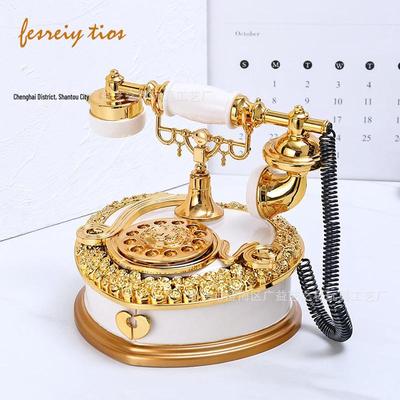 Yi Zhi Lin Retro Avrupa Rotary Kadranlı Telefon Müzik Kutusu - Vintage Ev Dekorasyonu Sergisi