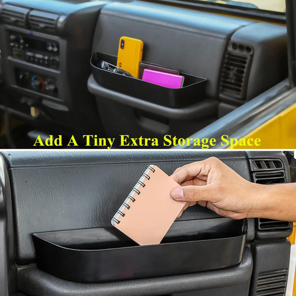 TJ Co-Pilot Passenger Grab Bar Storage Tray Organizer Box For 1997-2006 Jeep Wrangler TJ SE Sport Sahara Rubicon Sport Utility Black Interior Parts