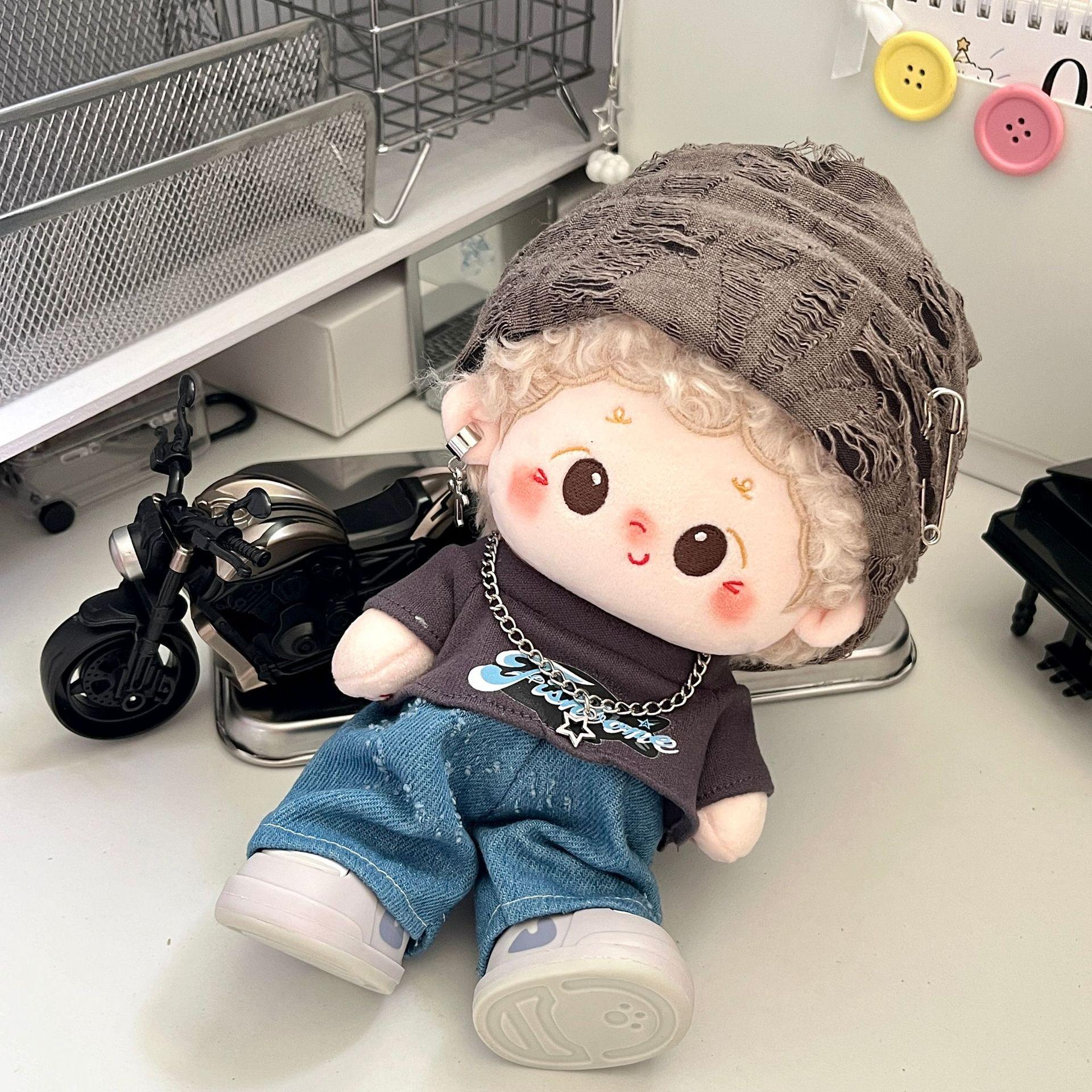 

Toys doll male and female dolls plush overalls pants baby clothes sets wholesale 20cm doll clothes (doll not included)