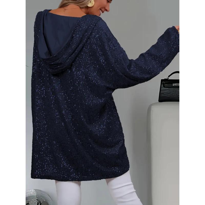 JKASHDK Women's Fashion Casual Solid Color Print Long Sleeve Hooded Hoodies & Sweatshirts