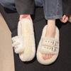 Women Wearing Mao Mao Slippers Outside the Home 2025 Spring and Autumn New Design Sense Niche Thick Bottom Increase Lazy Cotton Drag Winter
