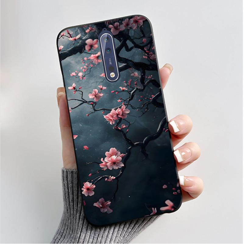 

Phone Case For Nokia 8 TA-1004 TA-1012 TA-1052 / Nokia8 Sirocco Soft Silicone Black Case Fashion Butterfly Flowers Back Cover Nokia 8