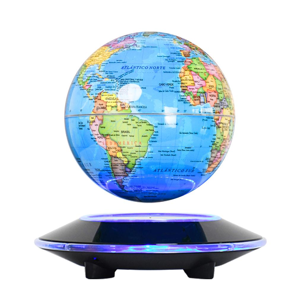 140mm Spanish Language Magnetic Levitating Globe Earth World Map Globe Floating Globe Geography Education Home Office Decor