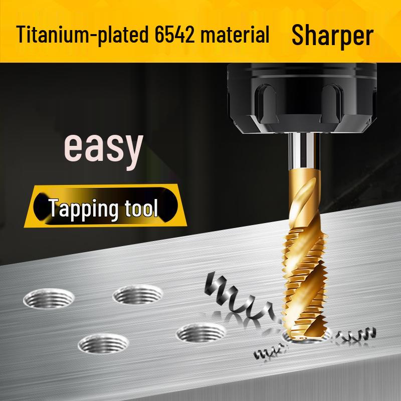 Titanium-Plated Spiral Flute Blind Hole Taps Set (M3-M20)