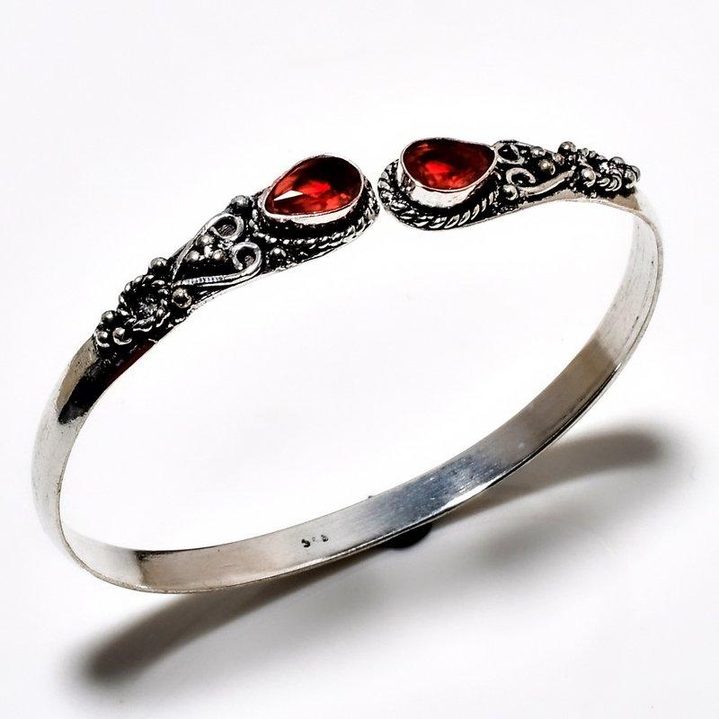 

Мозамбикский гранат, драгоценный камень 925 пробы, посеребренный ювелирный браслет ручной работы, браслет-манжета