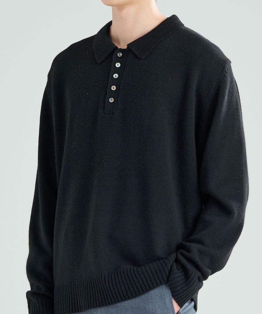 ZPLISH Wool Collared Knit Black