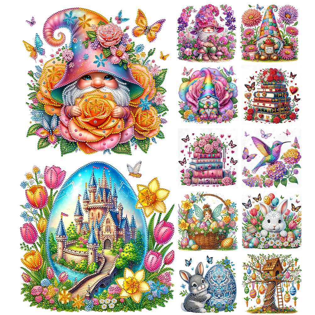 Kreatives Oster-Dekorations-Set 5D DIY Teilweise Speziell Geformter Bohrer Diamantmalerei-Set Heimdeko für Schlafzimmer Wohnzimmer 30x30cm