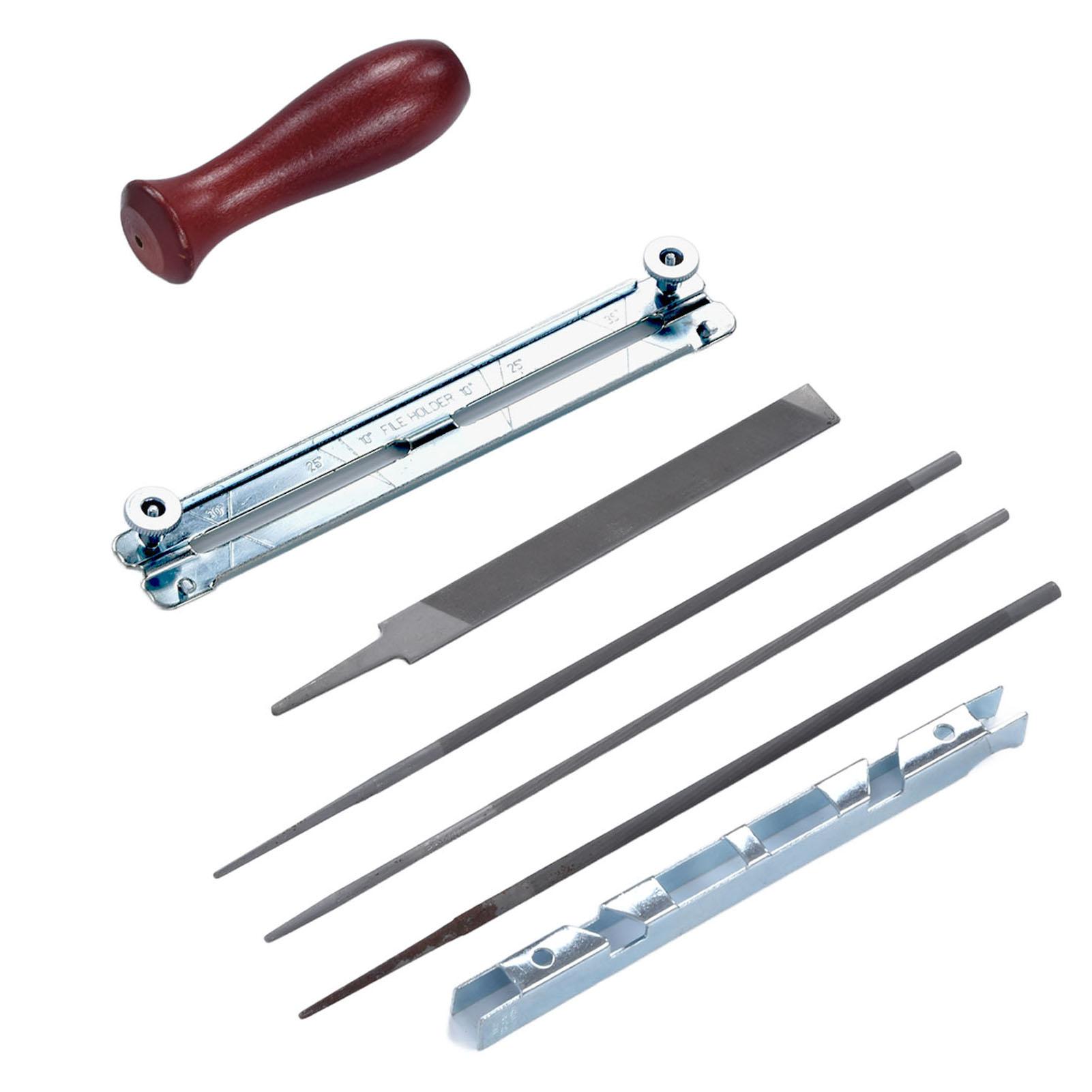 

8 шт., точилка для бензопилы, набор инструментов для заточки зубов цепной пилы с ручкой манометра