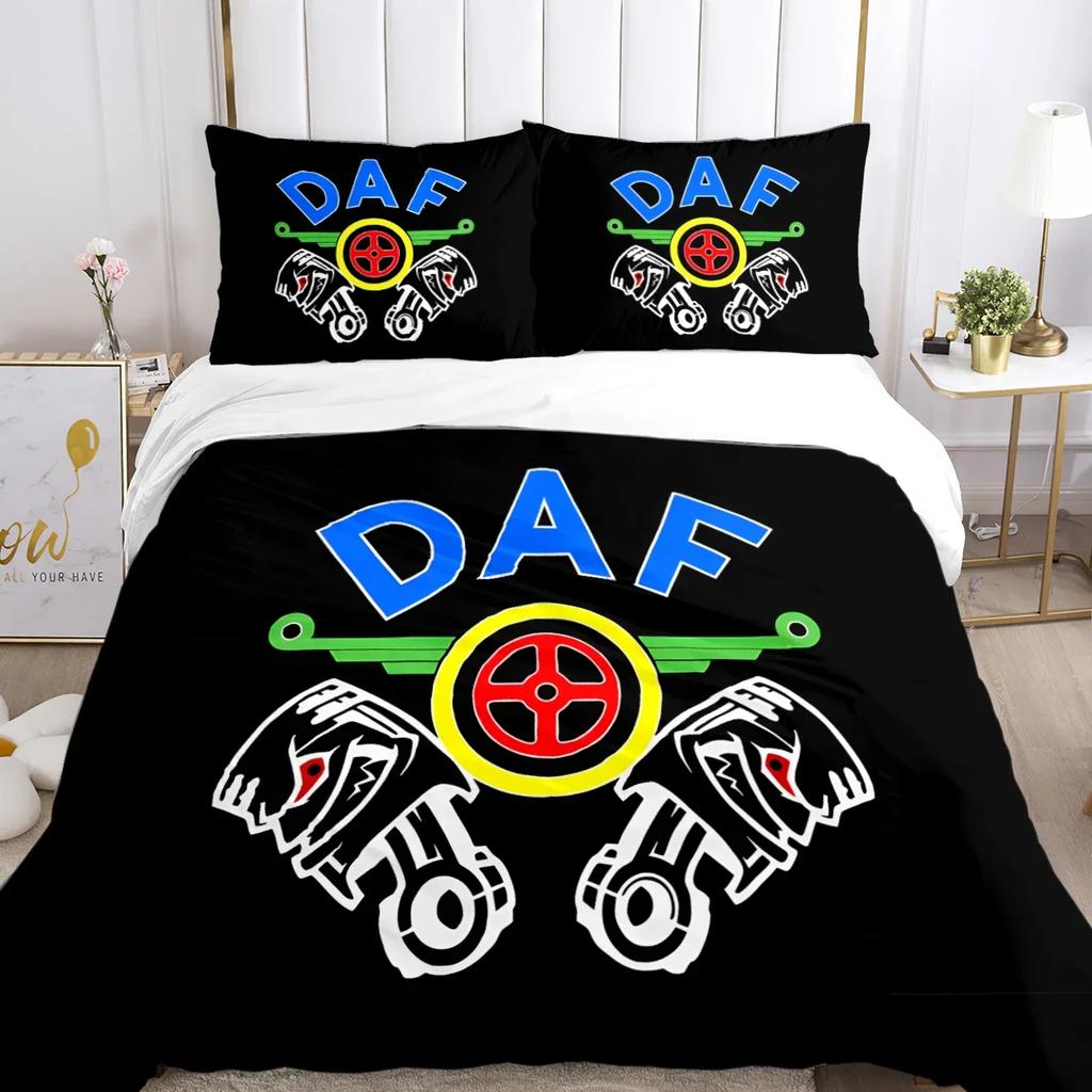 DAF Truck Logo Duvet Cover Cartoon Comfortable Duvet Quilt Cover Pillowcase Bedding Set Children Bedroom Decoration Home Textile