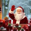 Santa Claus Decorations Christmas Static Window Clings, Waving Stickers, No?Glue Removable Decorative Gifts Glass Decal for Balcony Home Shop