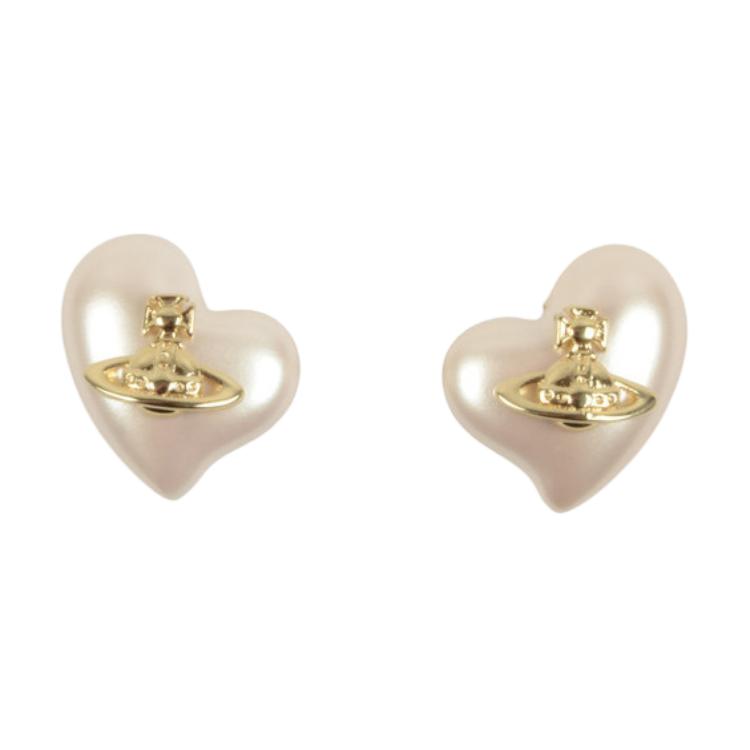 

Vivienne Westwood Heart Design Brass Earrings Women earrings Beige 6201035T02R107 Basic Packaging-Dust Bag+Box