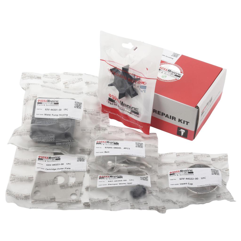 Water Pump Impeller Rebuild Kit Compatible with Yamaha 2 4 Stroke 9.9HP 15HP Marine Outboard Motor Replaces 63V-W0078-00