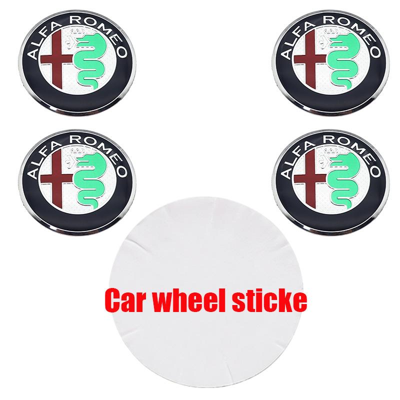 EHJPY1 4pcs 56mm 60mm 65mm alfa romeo 3D Car emblem Wheel Center Hub auto Rim refit dust-proof badge covers sticker styling accessories