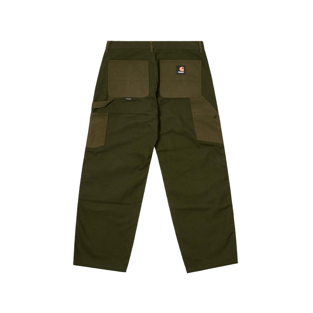 Palace X Carhartt WIP Collaboration FW24 Double Knee Pant Multi-Pocket Comfortable Logo Patch Casual Loose Work Pants Unisex pants I035423-37K-XX