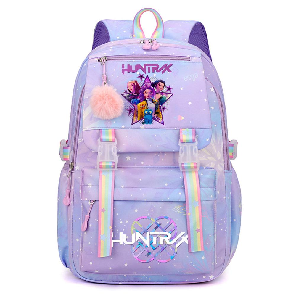 Niedlicher K-Pop Dämonenjäger Aufdruck Große Kapazität Wasserdichter Rucksack Teenger Schüler Mädchen Junge Schultasche Buchtasche Damen Große Kapazität Reisetasche