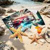 Custom Name Personalized Superhero Print Beach Towel, for Trip Camping Beach Party Home Decor, Birthday Gift for Family & Friends