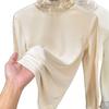 Damen Hochhals Spitzen-Patchwork Lagen-Langarm-T-Shirt für den frühen Herbst