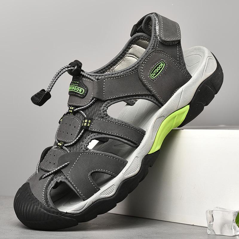 Men's Cross-Border Large Leather Outdoor River Sandals