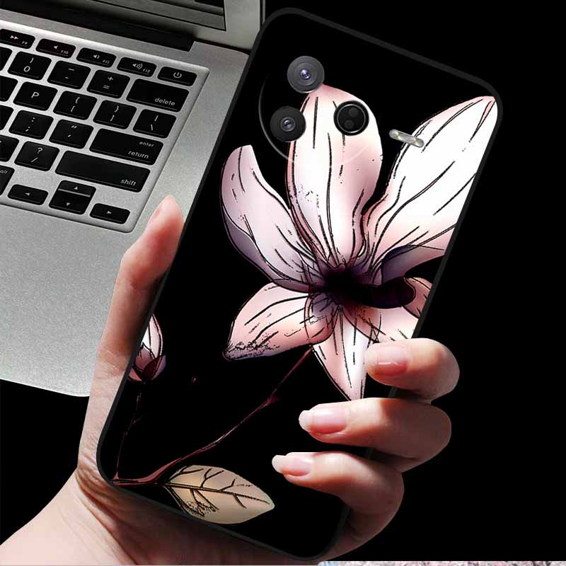 For Xiaomi Poco F7 Pro/ Poco F7 Ultra 5G 3D Relief Flower Emboss Soft Silicone Back Cover Case for Poco F7 Pro Ultra Relief Case