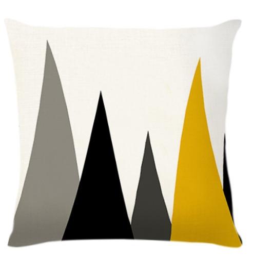 Żółta Prosta Geometryczna Nadruk Poszewka na Poduszkę do Wystroju Domu Sypialnia Salon Sofa Dekoracja Poliestrowa Poszewka na Poduszkę z Zamkiem Błyskawicznym