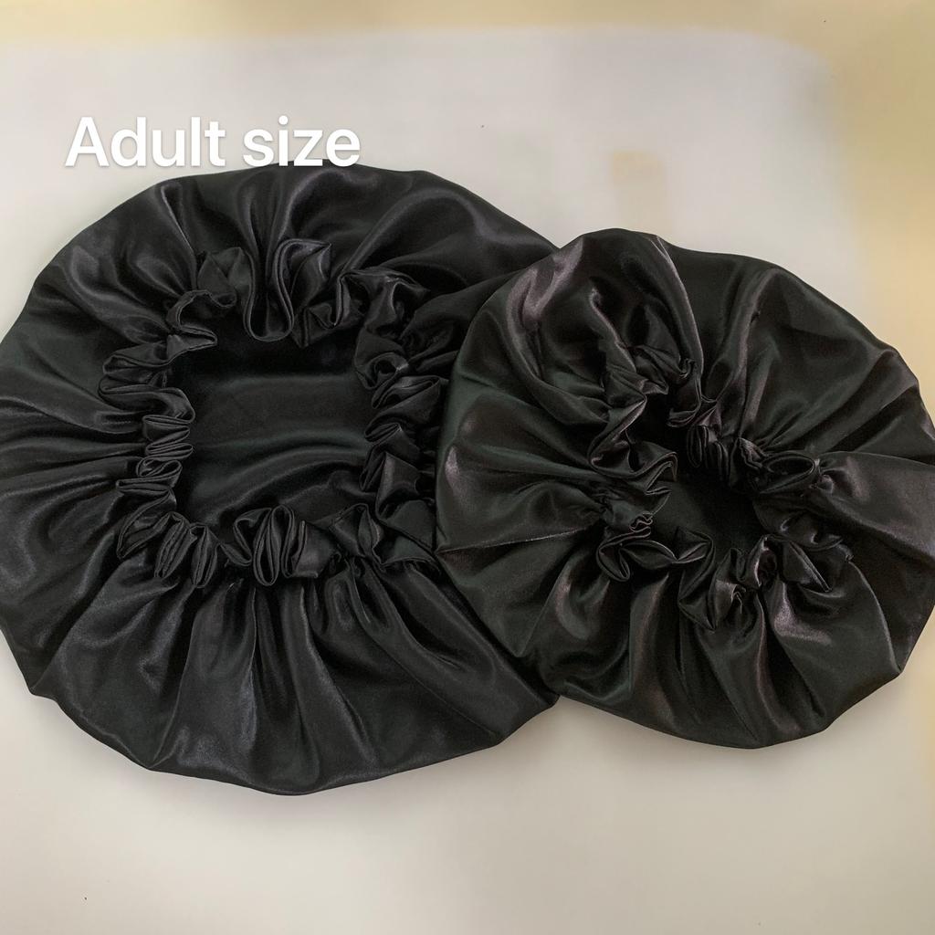 Factory Price Double Layer Silk Mommy and Me Hair Bonnets Custom Sleep Hair Bags and Head Wraps with Logo Satin Silk Bonnet