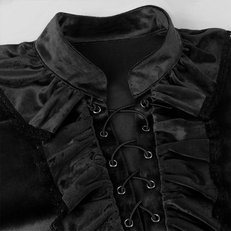 Halloween Cosplay Vintage Mittelalter Viktorianisch Herren Damen Gothic Lolita Spitze Rüsche Hemden Bluse Steampunk Pirat Vampir Kostüm Ohne Gürtel