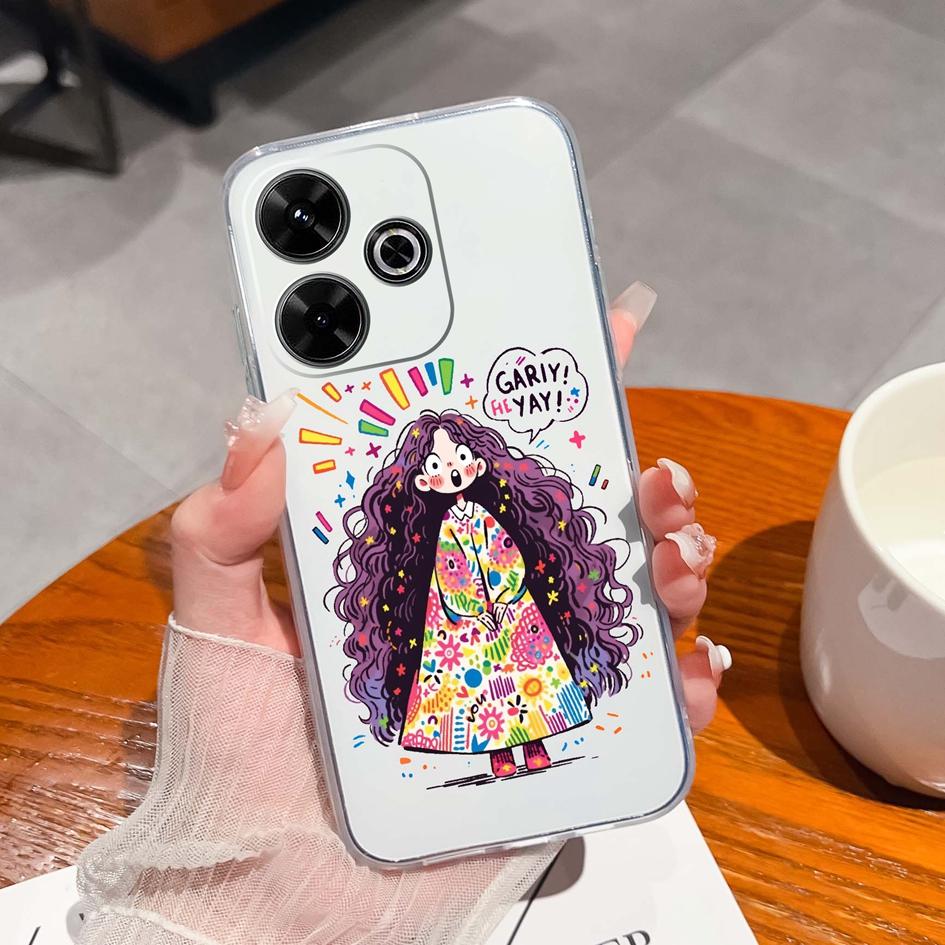 Populární pouzdro s graffiti motýlem pro Xiaomi Redmi 13 13C 14C A3 Note 13 Pro K70E K60 Ultra Nový kryt Měkký silikonový Ochrana proti pádu Průhledné pouzdra na telefon pro Redmi
