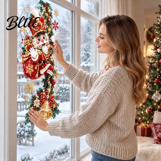 Holiday Glass Decals for Home Decor Christmas Nutcracker Window Clings Decorative Static Stickers Doors Mural Indoor Outdoor and Windows Waterproof
