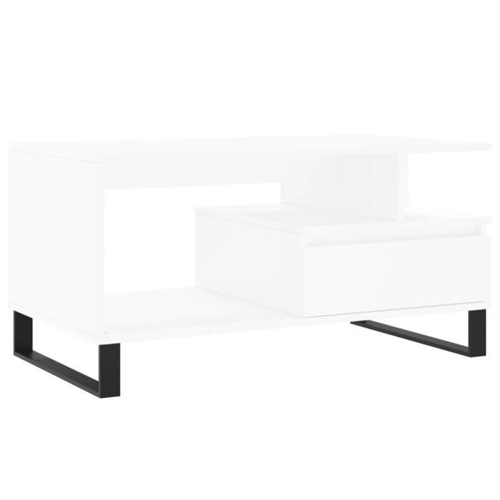VidaXL Table basse Blanc 90x49x45 cm Bois d'ingénierie 831028